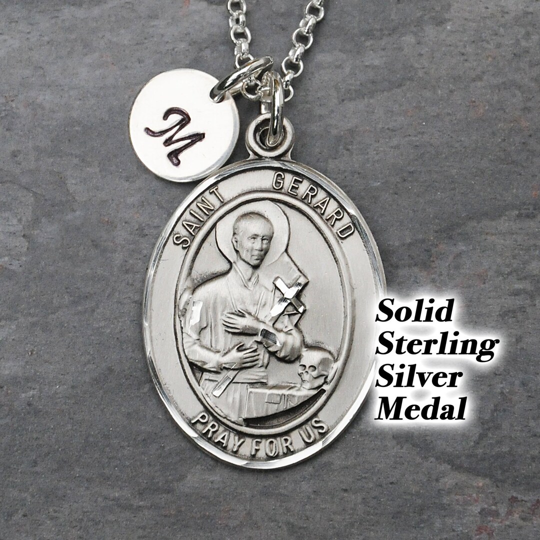 Large Saint St Gerard Sterling Silver Necklace - Patron Saint of ...