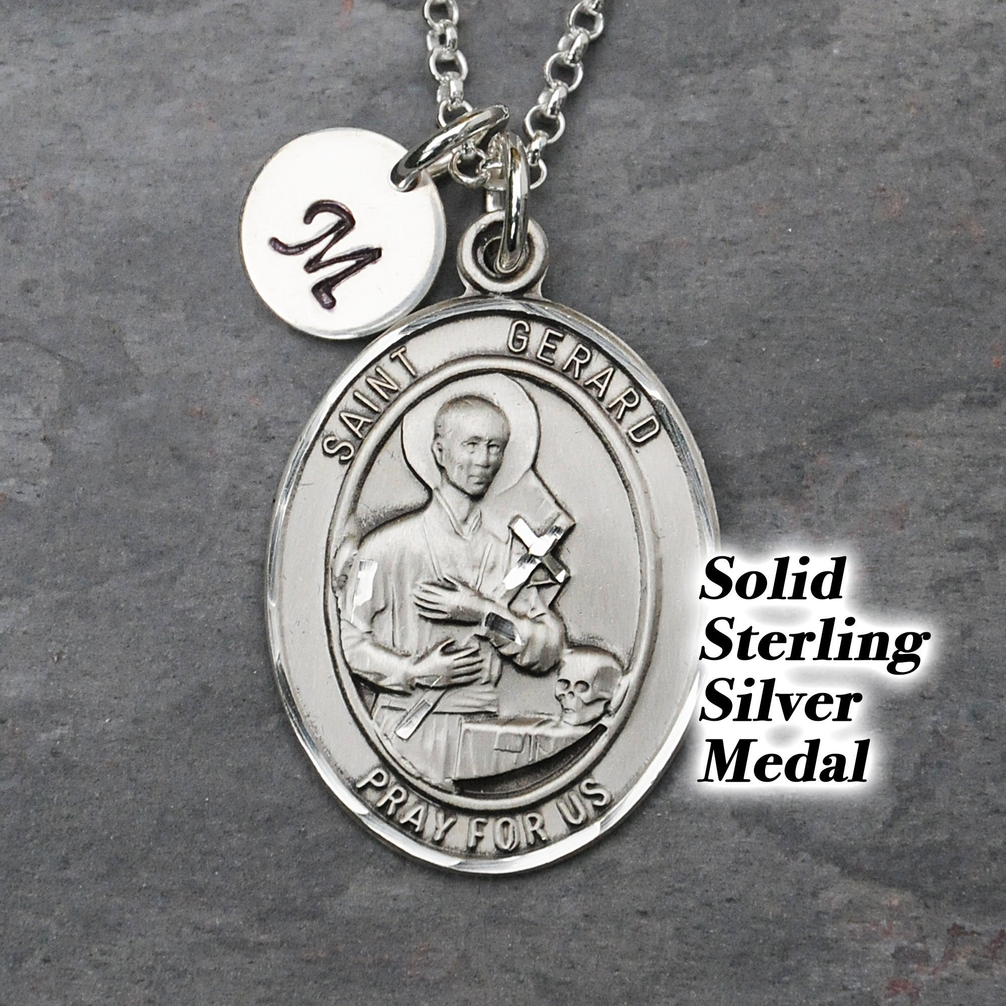 Large Saint St Gerard Sterling Silver Necklace - Patron Saint of ...