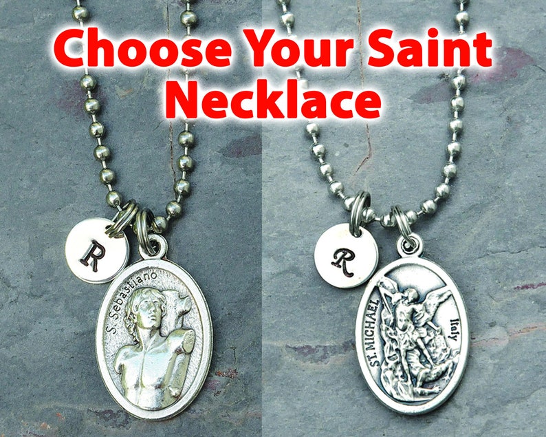 Choose Your Catholic Saint Necklace for Men or Women Etsy