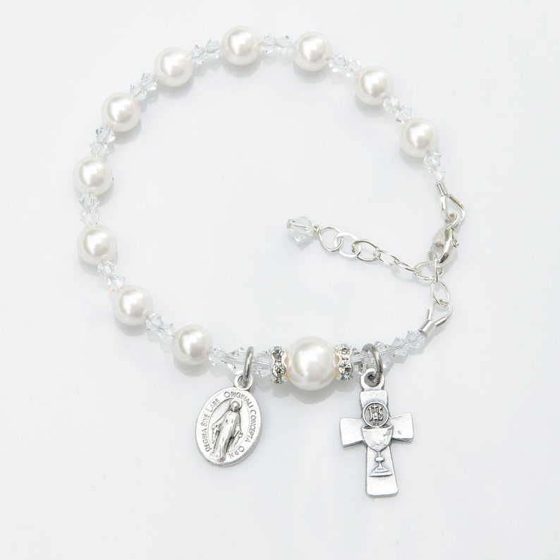 First Holy Communion Gift for Girls White Crystal Pearl Etsy Australia