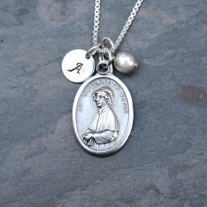 Saint St Elizabeth Seton - Personalized - Crystal Birthstone or Pearl - Patron of Loss of Parents or Children, Catholic School