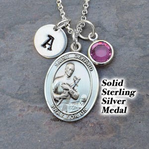 Collier Saint Saint Gérard en argent sterling - Pierre de naissance ou perle personnalisée - Saint de la grossesse Maternité Accouchement Fertilité