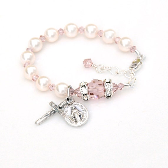 Baby rosary deals bracelet baptism