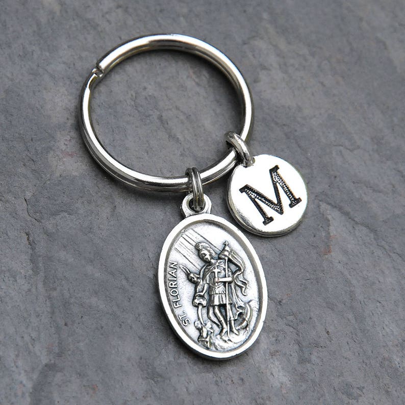 Choose Your Catholic Saint Keychain Personalized Letter Etsy Australia