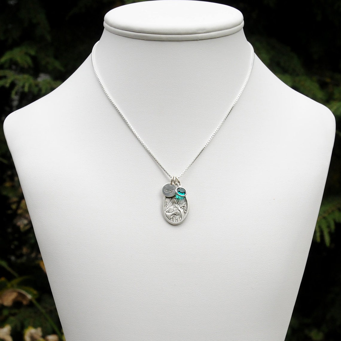 Saint St Valentine Necklace Personalized Crystal Etsy