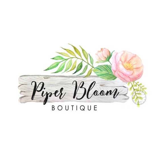 Premade Logo Peonies Rustic Flowers Floral Wooden Plank Sign | Etsy