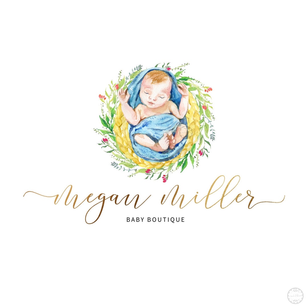 Logo Design Baby Logo Design New Born Nursery Logo Business Etsy