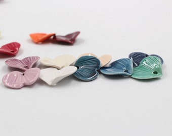Choose your colors for Ceramic Striated Petals for Jewelry and Craft making, Decoration, Sewing, Scrapboking.