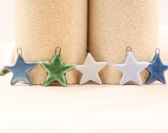 Set of 10 Ceramic Stars for Jewelry and Accessories