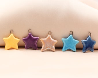 Set of 10 Ceramic Stars for Jewelry and Accessories