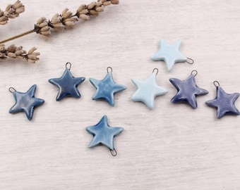 Elige tus colores de estrellas de cerámica para usar como dijes y colgantes para accesorios y joyería.