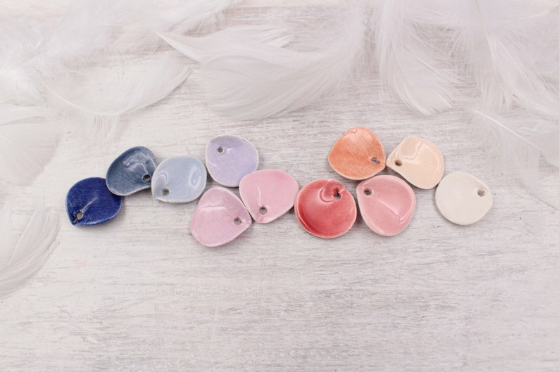Choose your colors of ceramic petals for jewelry scrapbook and accessory crafting image 4