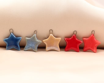 Set of 10 Ceramic Stars for Jewelry and Accessories