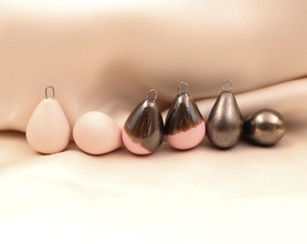 3 pairs of Ceramic short drops for accessories and jewelry crafting