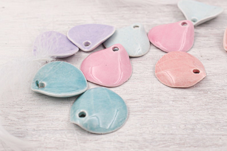 Choose your colors of ceramic petals for jewelry scrapbook and accessory crafting image 6