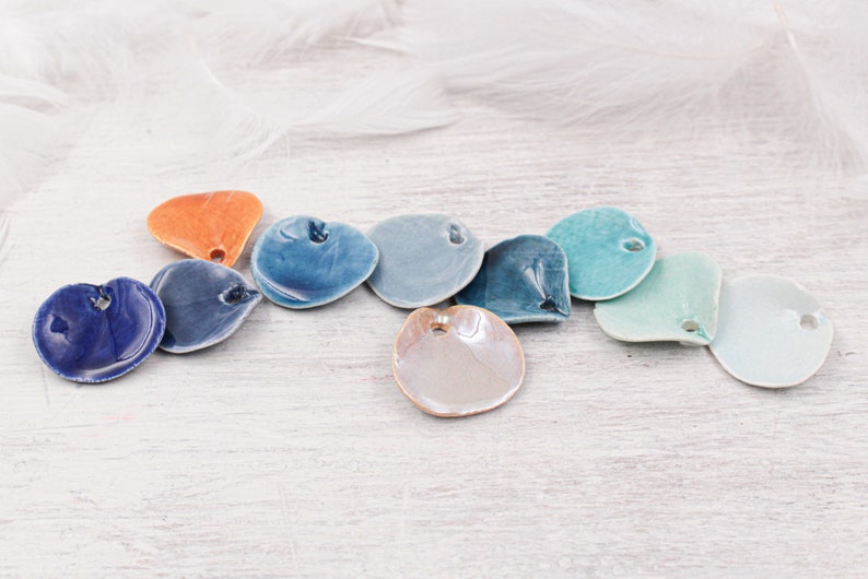 Choose your colors of ceramic petals for jewelry scrapbook and accessory crafting image 3