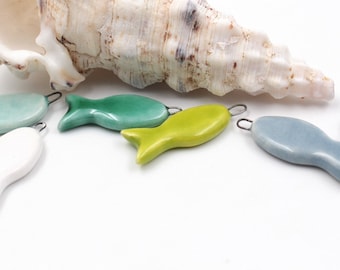 Choose your colors for 0.78in Ceramic Fishes for Jewelry and Craft making, Decoration, Sewing..
