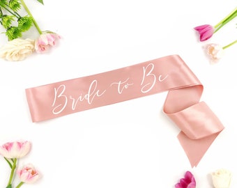 Bride to Be Sash - Bachelorette Sash - Rose Gold Sash - Glitter - Bridal Shower Bachelorette Party Accessory - Satin Bride Sash - Bride Sash