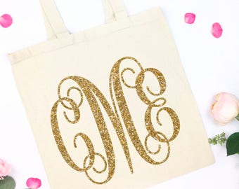 Monogram tote - initial tote - Future Mrs tote - Bride tote - name tote - Wedding Tote - future mrs bag - wifey tote - canvas bag - custom