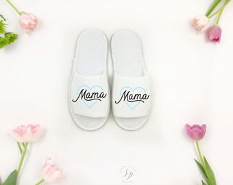 Mama Slipper, Mothers Day Gift, Gift for Mom, Mom Slippers, Pregnancy Gift, New Mom Gift,  Personalized Slippers, Delivery Hospital slippers