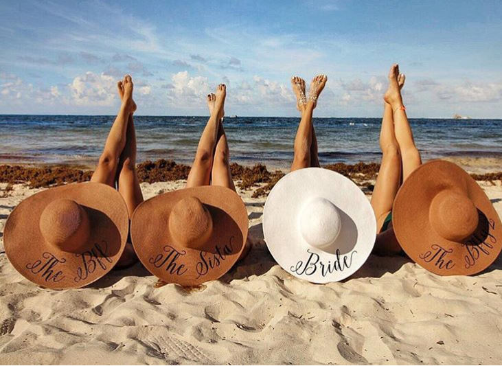 Sequins Floppy Beach Hat Monogram Sun Hat. Summer Hat for 