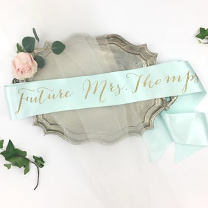 Personalized Future Mrs Sash. Custom Bachelorette Party Sash. Bride Sash. Bachelorette Sash. Bachelorette Party Accessory. Bridal Party Sash image 4