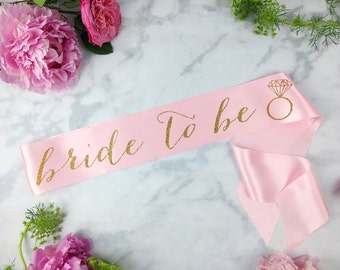 Bride-To-Be Sash with Diamond Ring - bachelorette party accessory - bachelorette sash - bride to be sash