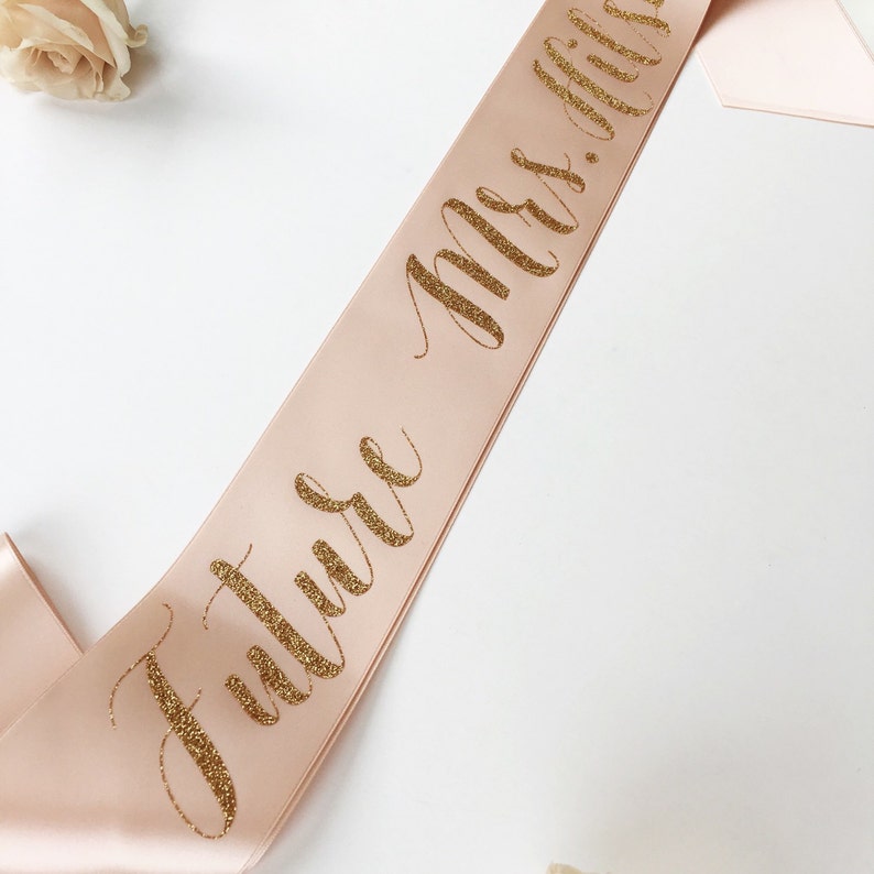 Personalized Future Mrs Sash. Custom Bachelorette Party Sash. Bride Sash. Bachelorette Sash. Bachelorette Party Accessory. Bridal Party Sash image 2