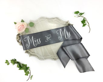 Miss to Mrs Sash - Bride to Be Bachelorette Sash - Bridal Shower Bachelorette Party Accessory - Satin Bride Sash - Bride Gift - Bride Sash