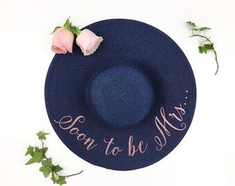 Soon to be Mrs Floppy Sun Hat - Sequin Sun Hat - Bride Hat - personalized hat - Custom hat - Bride to be hat - wifey hat - Just Married hat