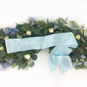 Mommy To Be Sash mother sash baby gender reveal sash Baby Shower Sash Mommy Custom Sash Baby Name Sash New Mom Sash boy or girl image 4