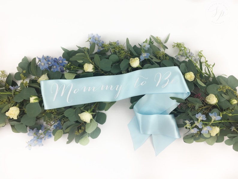 Mommy To Be Sash mother sash baby gender reveal sash Baby Shower Sash Mommy Custom Sash Baby Name Sash New Mom Sash boy or girl image 4