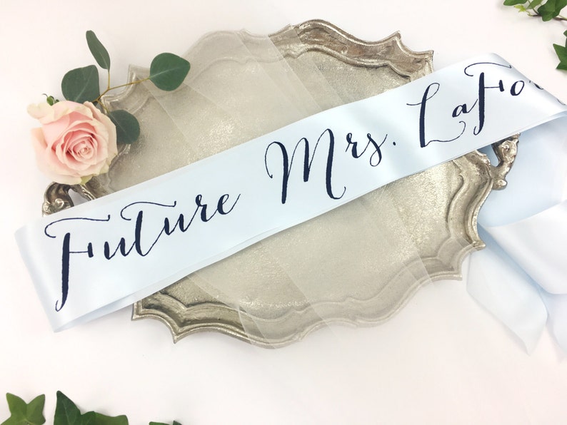 Personalized Future Mrs Sash. Custom Bachelorette Party Sash. Bride Sash. Bachelorette Sash. Bachelorette Party Accessory. Bridal Party Sash image 2