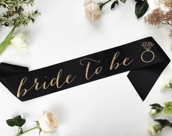 Bride-To-Be Sash with Diamond Ring - bachelorette party accessory - bachelorette sash - bride to be sash