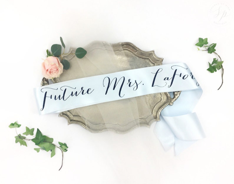 Personalized Future Mrs Sash. Custom Bachelorette Party Sash. Bride Sash. Bachelorette Sash. Bachelorette Party Accessory. Bridal Party Sash image 1