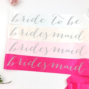 Bride to Be Sash bridal party sash bridesmaid sash Bachelorette Sash Bridal Shower Bachelorette Party Satin Bride Sash Bride Sash image 2