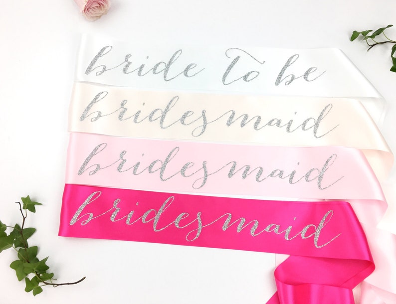 Bride to Be Sash bridal party sash bridesmaid sash Bachelorette Sash Bridal Shower Bachelorette Party Satin Bride Sash Bride Sash image 2