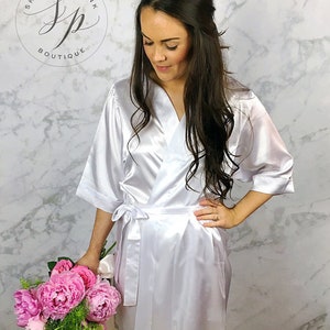 Bridal Robe Group Package Custom Robes Wedding Day Robe Glitter Bridal Robe Bride Satin Set of Wedding Robes Bridesmaid Robes image 3