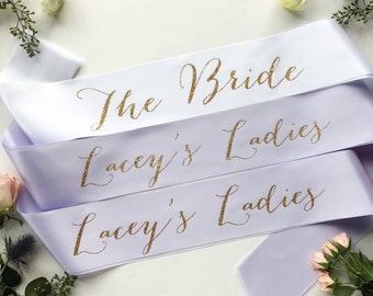 Custom Bachelorette Bridal Party Sash Pack - PACK of bridal party sash- bridesmaid sash- Bachelorette Sash - Satin Bride Sash -