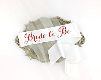 Bride to Be Sash - Bachelorette Sash - Bridal Shower Bachelorette Party Accessory - Satin Bride Sash - Bride Gift - Bride Sash