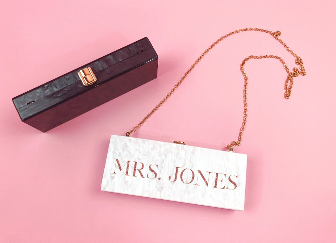 Custom Acrylic Clutch Personalized Clutch Bride Cutch Etsy