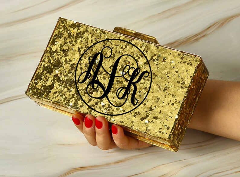 Monogram Clutch Custom Acrylic Clutch Personalized Clutch Etsy