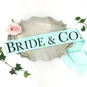 Bride & company sash. Bachelorette Sash. Baby Co. Bachelorette Party Sash. Bachelorette Party Accessory. Bridal Party Sash image 1