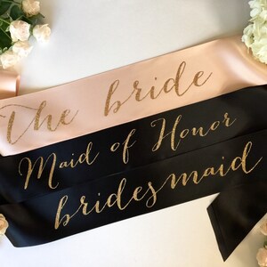 Bride to Be Sash bridal party sash bridesmaid sash Bachelorette Sash Bridal Shower Bachelorette Party Satin Bride Sash Bride Sash image 4