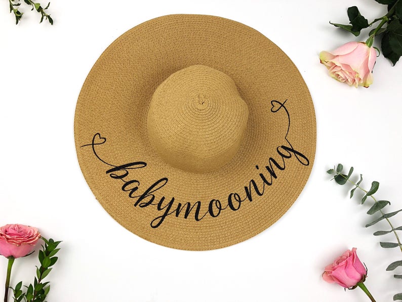 Mommy to be hat Bride Hat Floppy Sun Hat Mommy Hat Sequin Sun Hat Babymoon hat Beach hat Babymooning hat- Baby on Board Hat