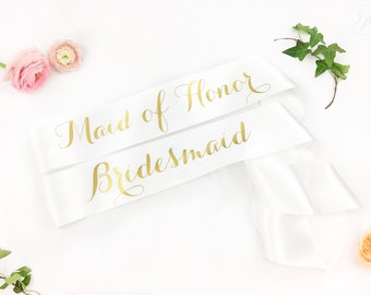 Custom Bachelorette Bridal Party Sash Pack - PACK of bridal party sash- bridesmaid sash- Bachelorette Sash - Satin Bride Sash - GROUP SASHES