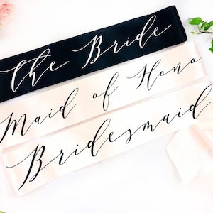 Bride to Be Sash - bridal party sash- bridesmaid sash-  Bachelorette Sash - Bridal Shower Bachelorette Party - Satin Bride Sash - Bride Sash