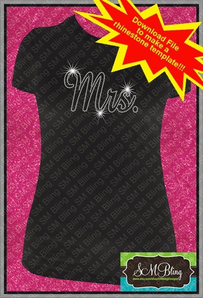 Mrs. Rhinestone Template | Etsy