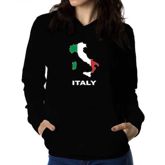 Teeburon Italy Country Map Color Hoodie