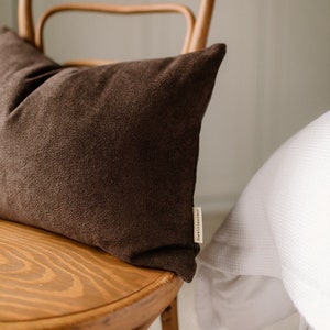 Layton Coffee Faux Ultra Suede Pillow Cover